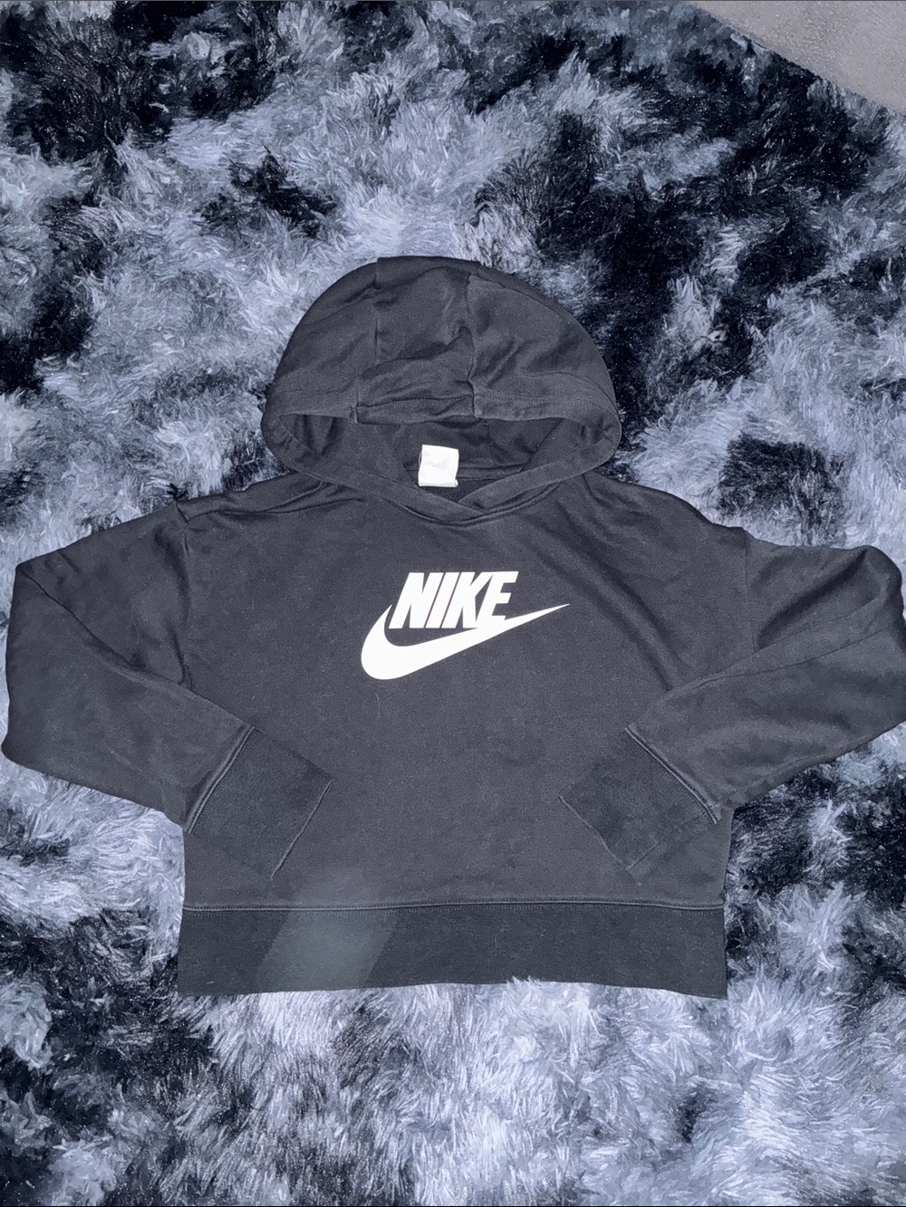 Youth kids xl hooded crop black Nike